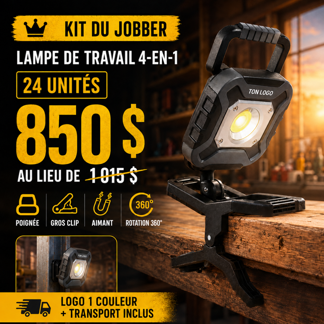 Lampe de travail rechargeable PowerBeam 15 W